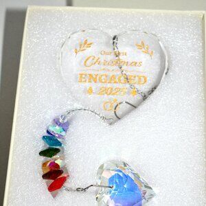 TUCUXY Crystal Suncatcher, Heart Keepsake Gift- ENGAGED 2025 NWT  Brand: TUCUXY